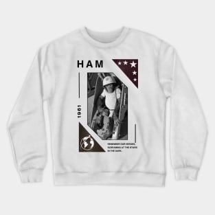 Ham: The First Great Ape in Space Crewneck Sweatshirt